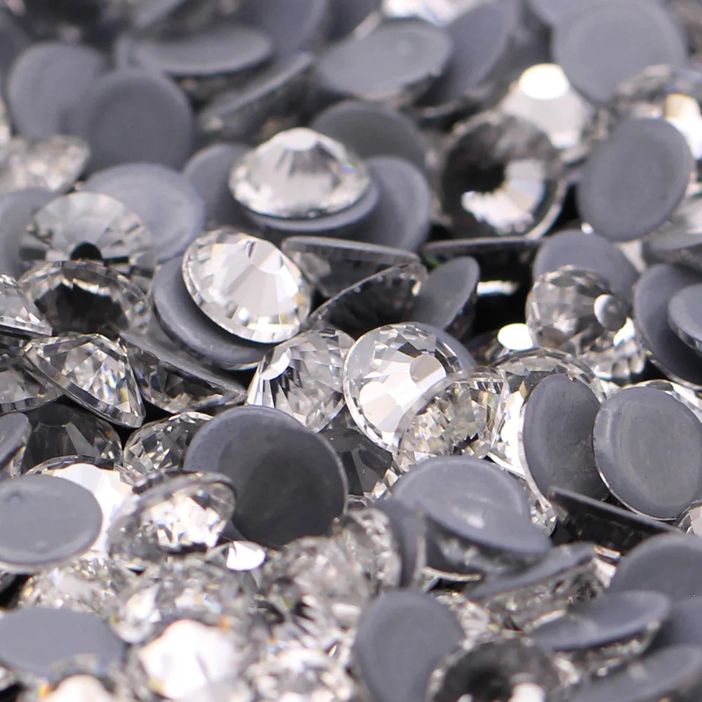 AAAAA прозрачные хрустальные стразы s SS3-SS50 стеклянные с горячей фиксацией для