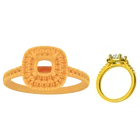 Высококачественная восковая модель для легкого литья или форма из смолы белого цвета с камнем, обручальное кольцо для изготовления золота или серебра