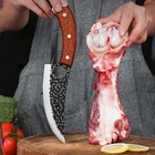Кованый нож мясника ручной работы, нож для готовки, рыбалки, мяса, резак, инструменты для кемпинга и охоты