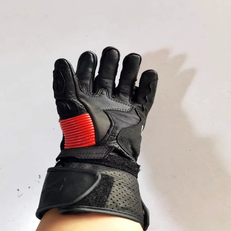 

Cool Alpin Star 93 Leather Long Full Finger Gloves Motorcycle Motocross Men Women Hand Protection Screen Touchable Guantes Moto