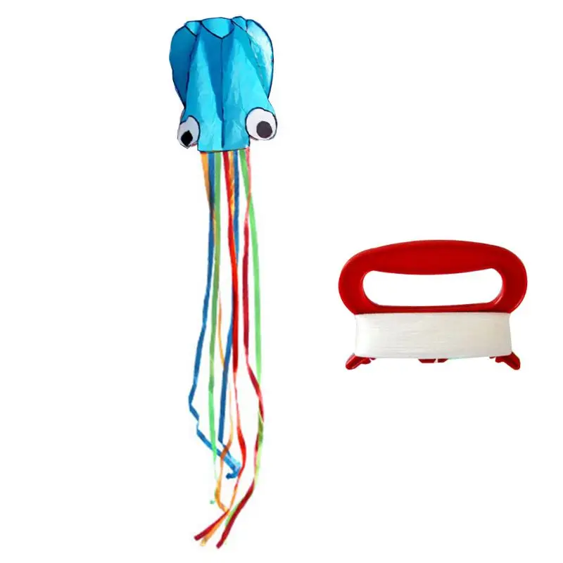 

3D Large Soft Octopus Shape Beach Kites with Line Reel Frameless Soft Entertain A2UB