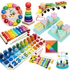 Новинка Обучающие деревянные игрушки Монтессори QWZ, Обучающие пазлы геометрической формы, математические игрушки, обучающие игрушки для детей