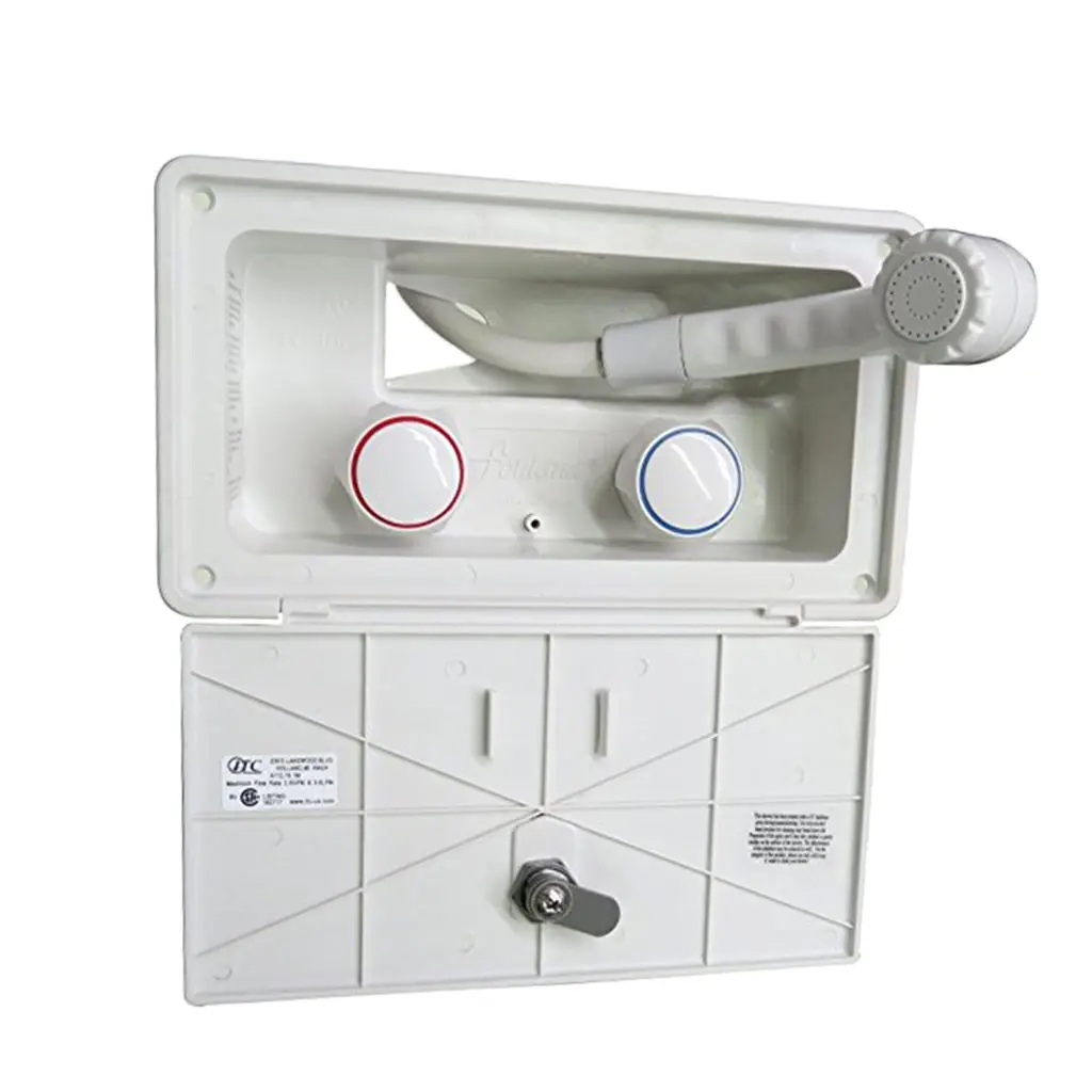 

HAND HELD LOCKING SHOWER RV Camper Exterior Outside Outdoor White 97023-A