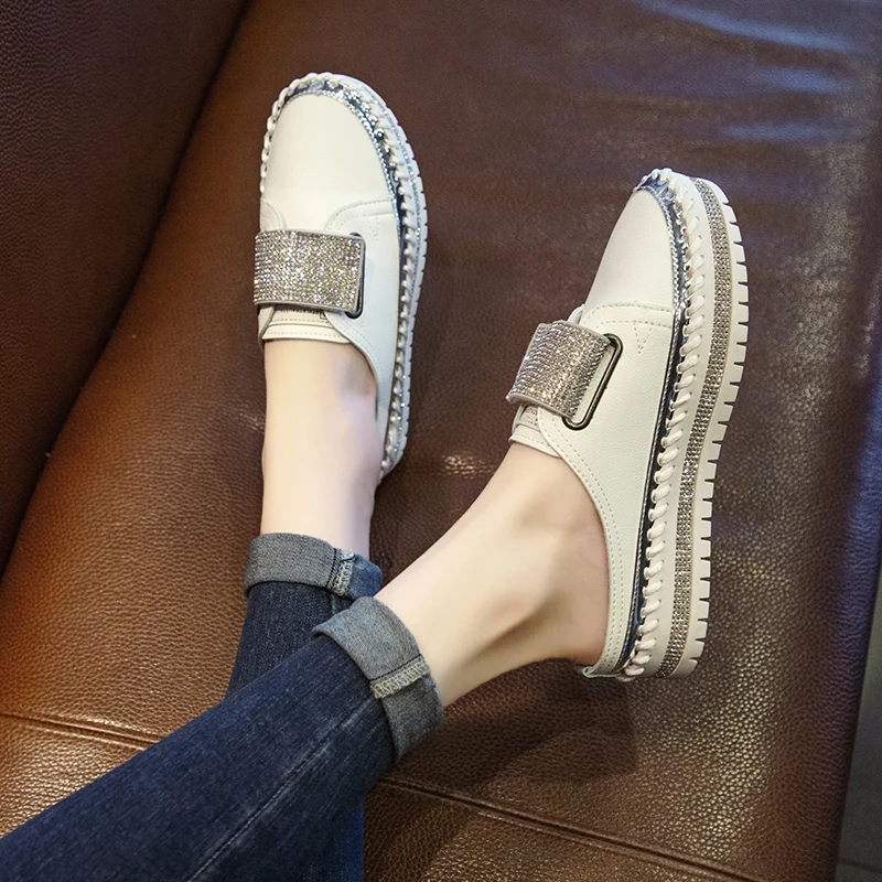 

Shoes Woman Flats Crystal Slip-on Modis Round Toe Casual Female Sneakers Dress Rhinestone Winter Slip On 2020 New Fashion