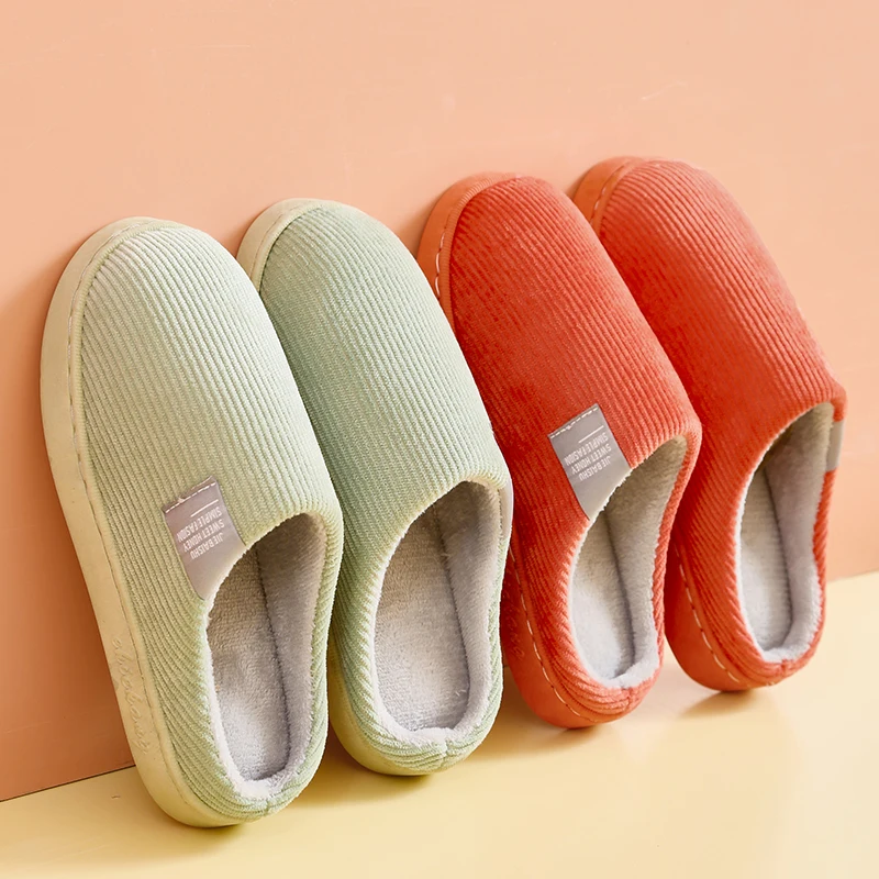 

Autumn Winter Women Bottom Slippers Soft insole Home Shoes Thick Slippers Indoor non-slip plush Comfortable footwear