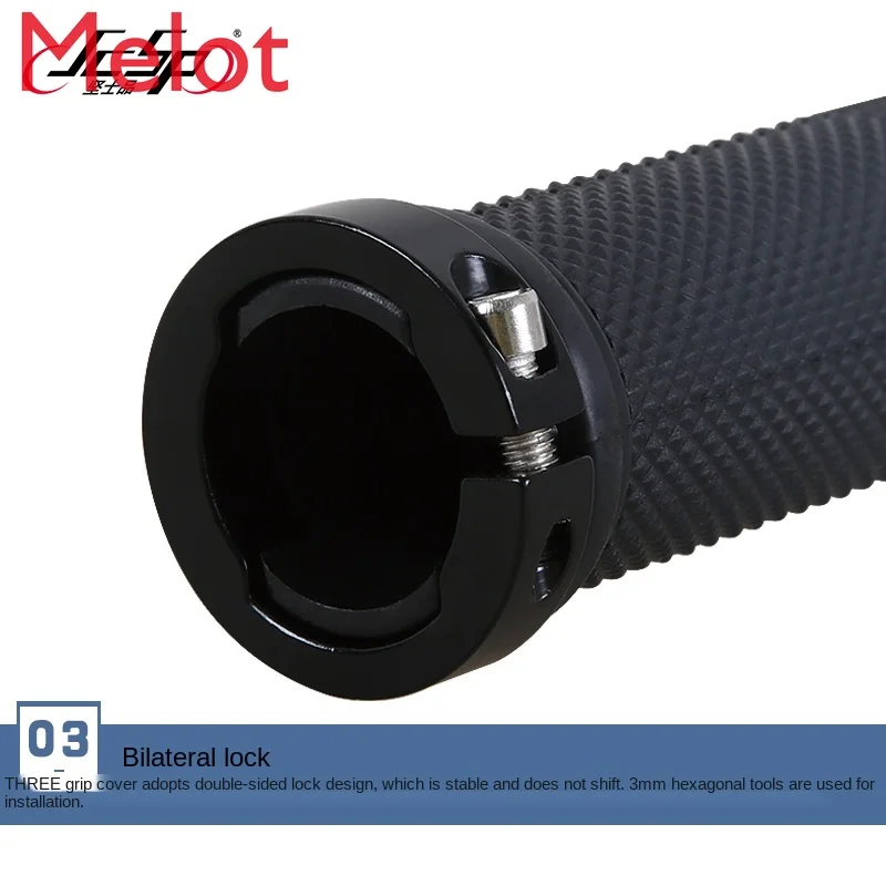 

Bicycle Handle Grip Dead-Flying Bicycle Bilateral Aluminum Alloy a Clamping Ring Mountain Bike Rubber Non-Slip Steering Wheel