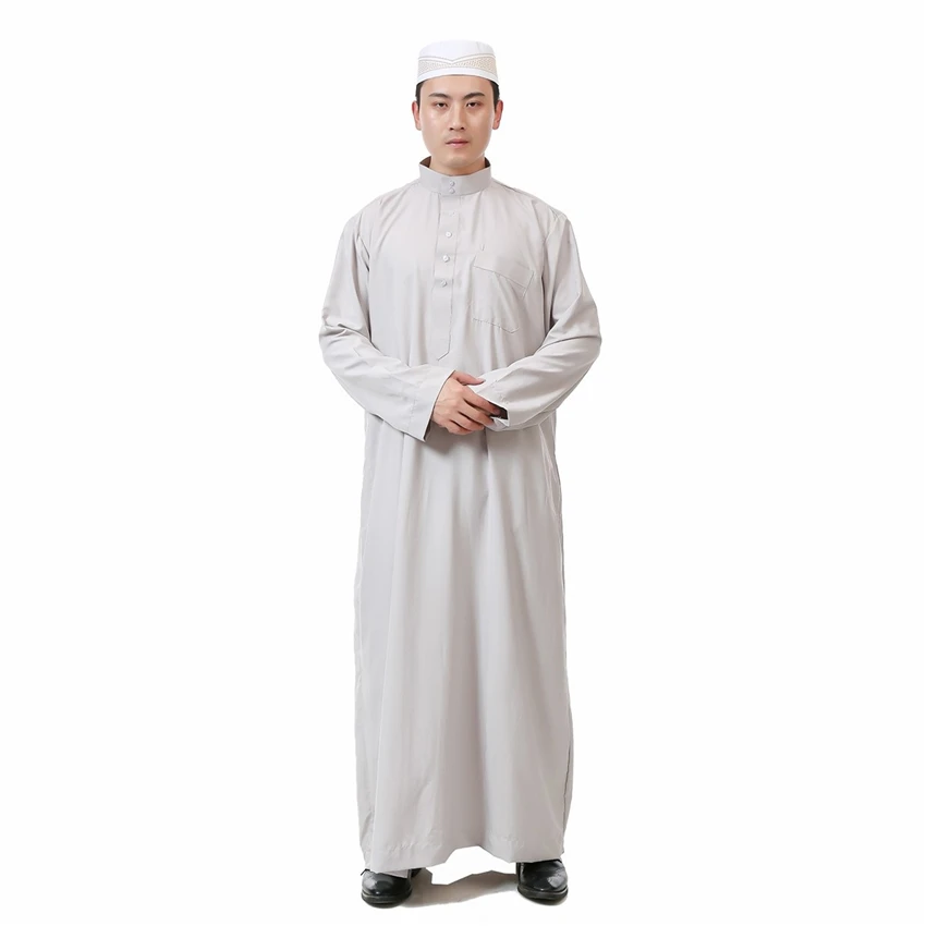 

7Color Islamic Clothing for Men Jubba Thobe Muslim Abaya Dubai Kaftan Prayer Robes Arab Eid Costume Man Muslim Clothes Thobe