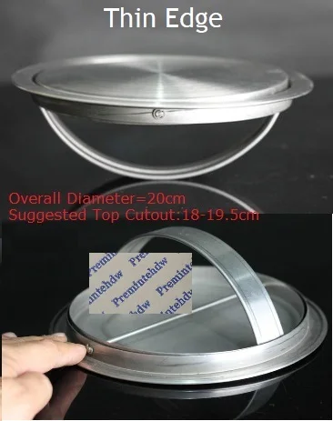 20CM Brush Thin Столешница из нержавеющей стали, встроенная откидная крышка для свинга, мусорный желоб для мусора, кухонная ванна, Верхняя втулка, бронза, красное золото - Цвет: 20CM Brush Thin