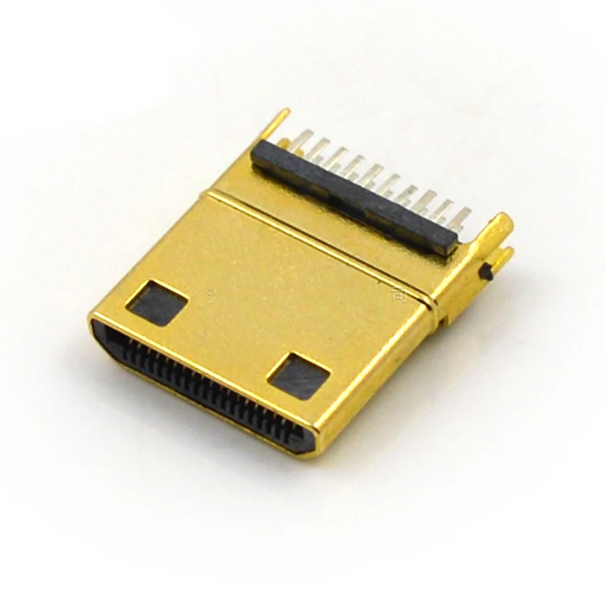 

20 шт./лот 19Pin 19P MINI HDMI Штекерный разъем/Штекерный разъем 1,0 позолоченный тип шины