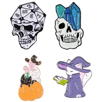 skull badges pins brooches for women enamel badges horror pin anime brooch on backpack gothic style witcher badges brooches pins