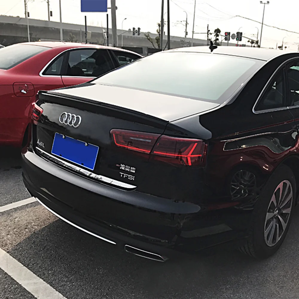 Для Audi A6 C7 черный спойлер 2011 2012 2013 высокое качество, поступления г. ABS пластмассовый задний багажник крыла спойлер автомобиля аксессуары