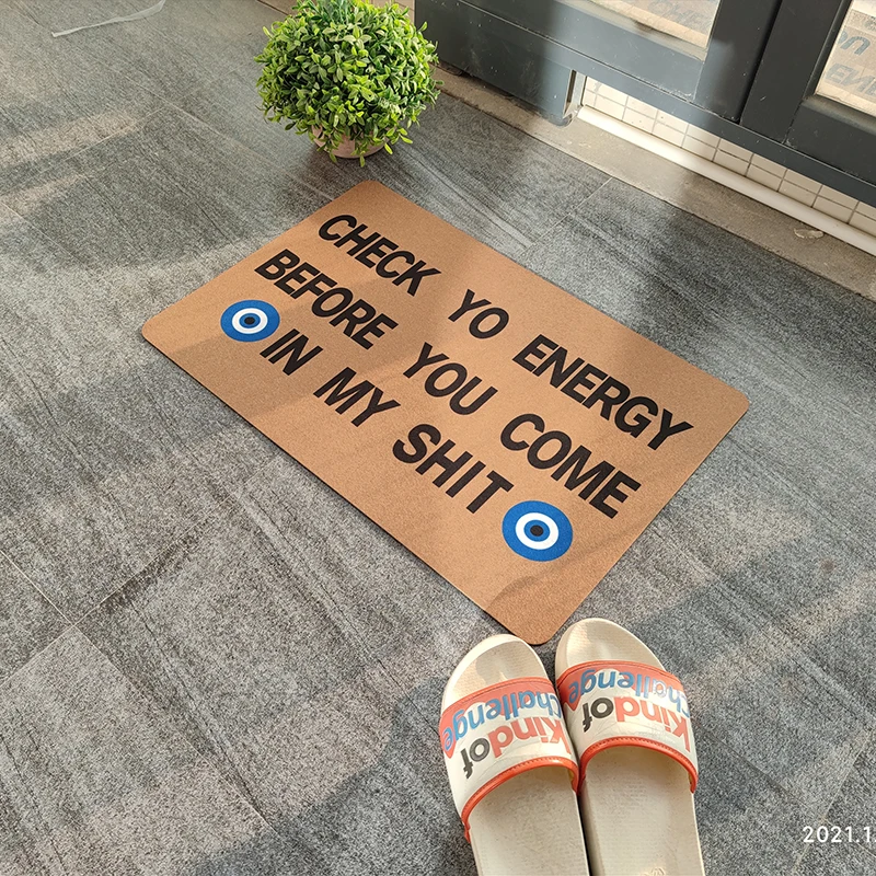 Добро пожаловать коврик для входной двери забавная печать по запросу проверьте