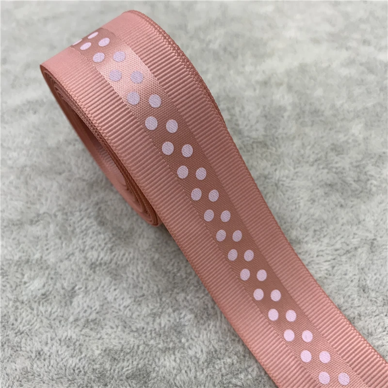 Mauve 5 ярдов 1 дюйм 25 мм корсажная лента печать горошек лента для волос бант свадебное Рождественское украшение - Цвет: Mauve