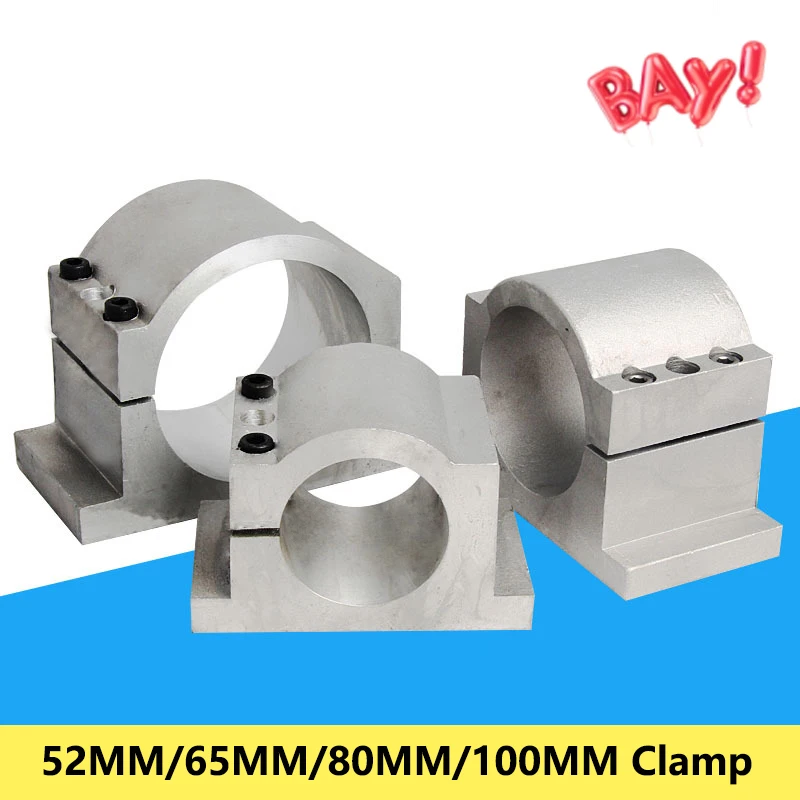 Spindle Bracket 52mm Aluminum Clamping Bracket Use for CNC Woodworking Spindle High Precision Clamp 52MM/65MM/80MM/100MM