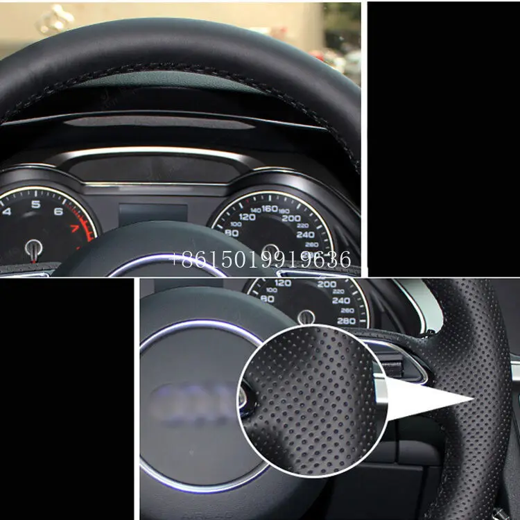 

DIY Sewing-on PU Leather Car Steering Wheel Cover Exact Fit For Subaru Forester 2013-2015