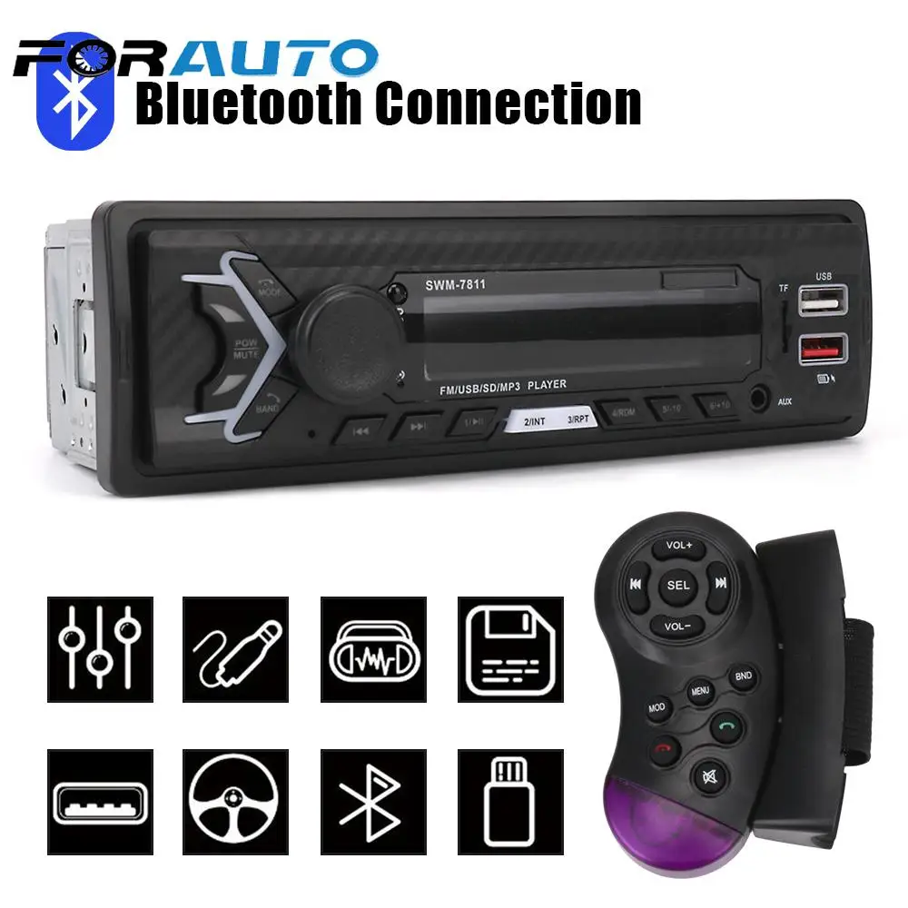 

Car Radio Multimedia SWM-7811/7812 Head Unit Handsfree with Voice Control 1-DIN Auto Stereo Bluetooth AUX Function Auto Parts