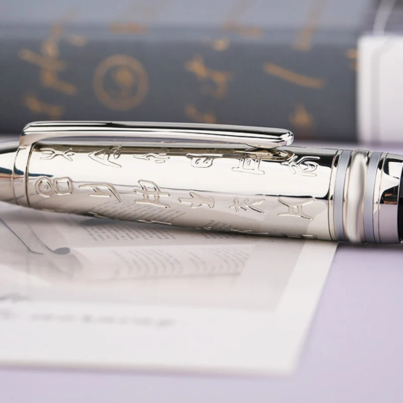 

New Mojiang P135 Metal Resin Fountain Pen Vintage Beautiful Cap Pearl Top EF/Small Bent Nib Writing Office Business Gift F nib