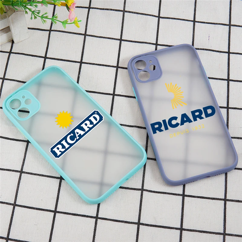 

RICARD Case for IPhone 13 11 Pro X XS XR Max 12Mini 7 8 6 6S Plus SE2020 Camera Protection Shockproof Bumper Matte Phone Cover