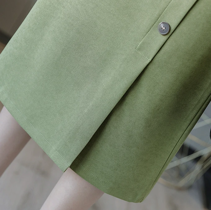 

Medium-length skirt women's autumn winter 2020 new women's Korean fashion skirt A-Line Button Casual punk skirt