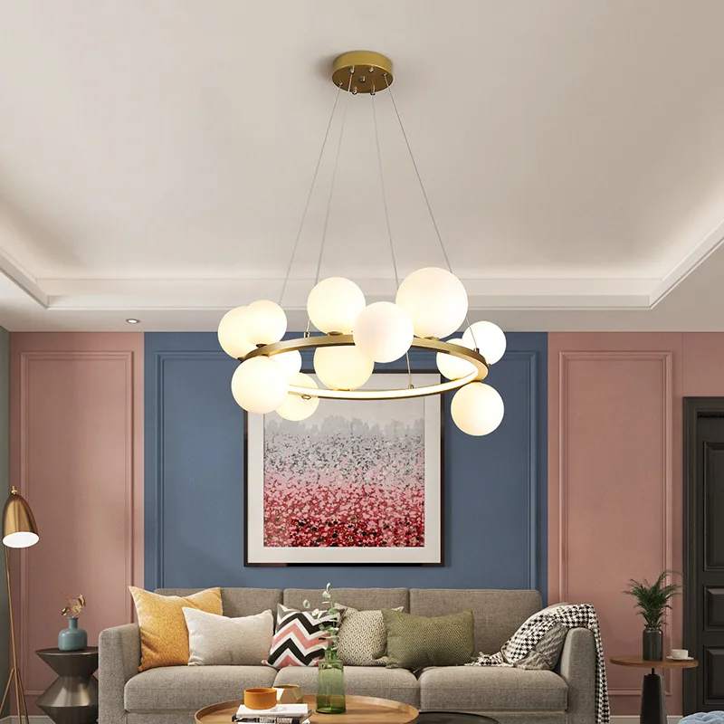 

Creative Bubble Ball Chandeliers Nordic Modern Living Room Dining Bedroom Lighting Hanging Lights