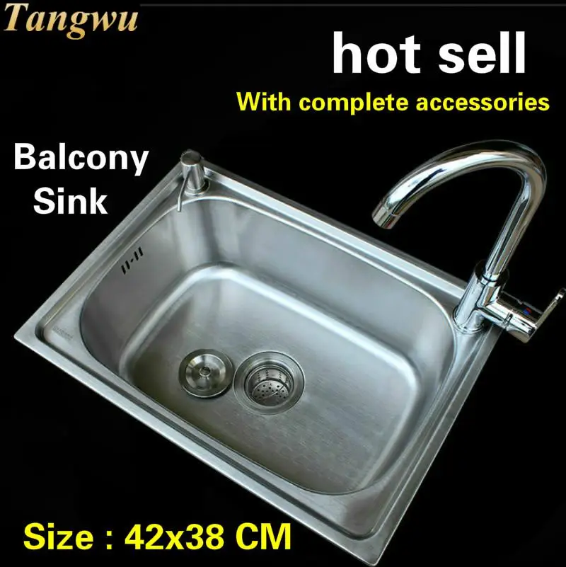Бесплатная доставка, Лидер продаж, кухонная мини-раковина из нержавеющей стали 304 для балкона, Обычная Маленькая Однослойная, 42x38 см