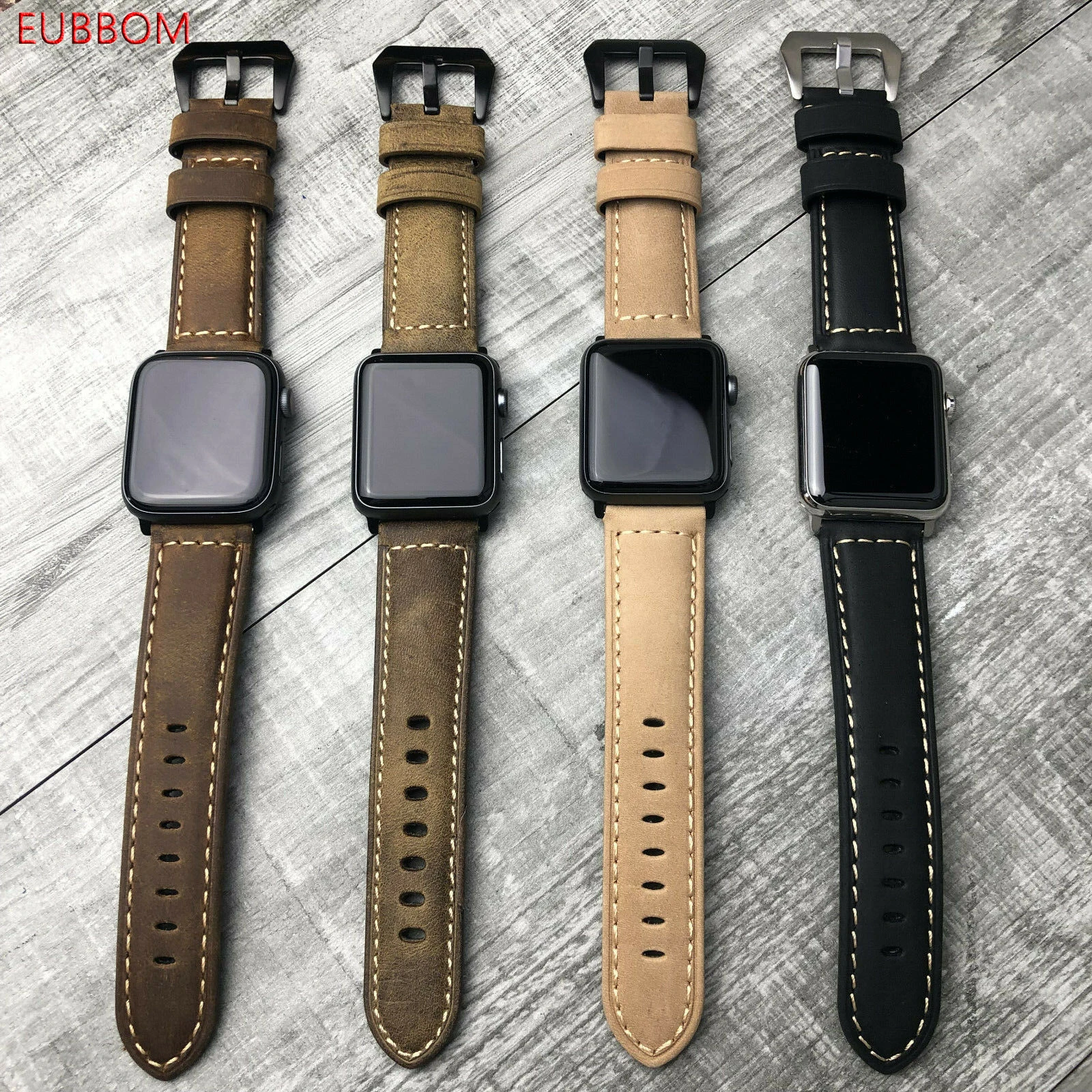 

Ремешок из натуральной кожи для Apple Watch Series 6 5 4 3 2 1, коричневый браслет для apple watch 38/40 мм, 42/44 мм