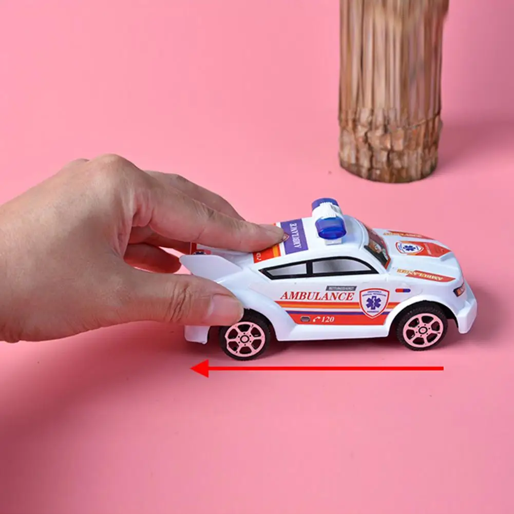 

Simulation Return Force Police Car Toy Car Powerful Anti-Vibration Plastic Collectible Pull Back Model Gift for Holiday