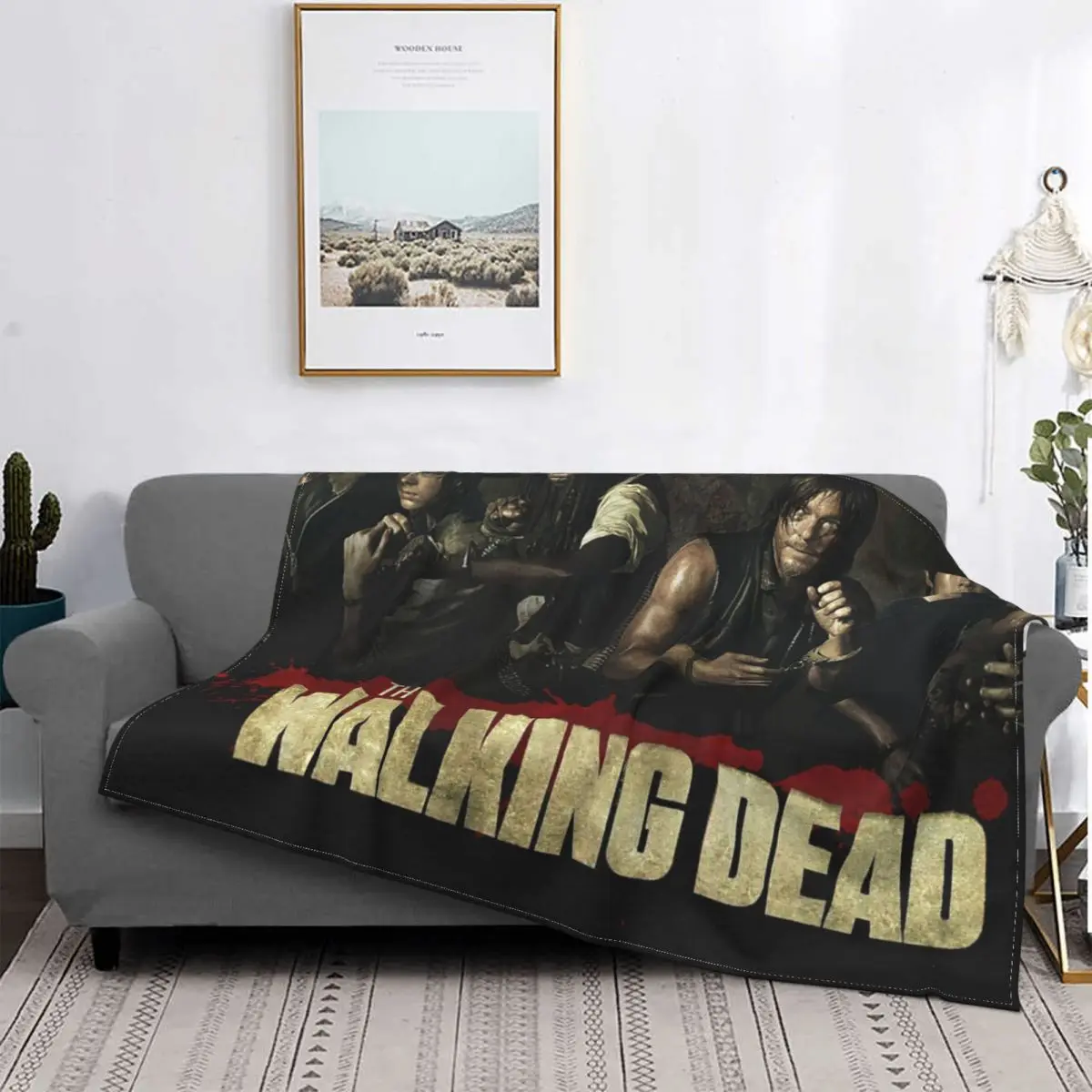 

Фланелевое Одеяло в стиле аниме Ходячие мертвецы, фанаты фильмов, кролики, страшное забавное одеяло с ужасами, домашнее покрывало, 200x150 см