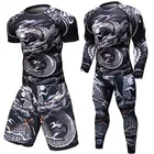 ММА Jiu Jitsu (джиу джицу) футболки Для мужчин бокс, комплект из Джерси, Бразильское джиу джицу, кикбоксинг, муай-тай шорты Длинные штаны 3D с принтом спортивный костюм для мальчиков