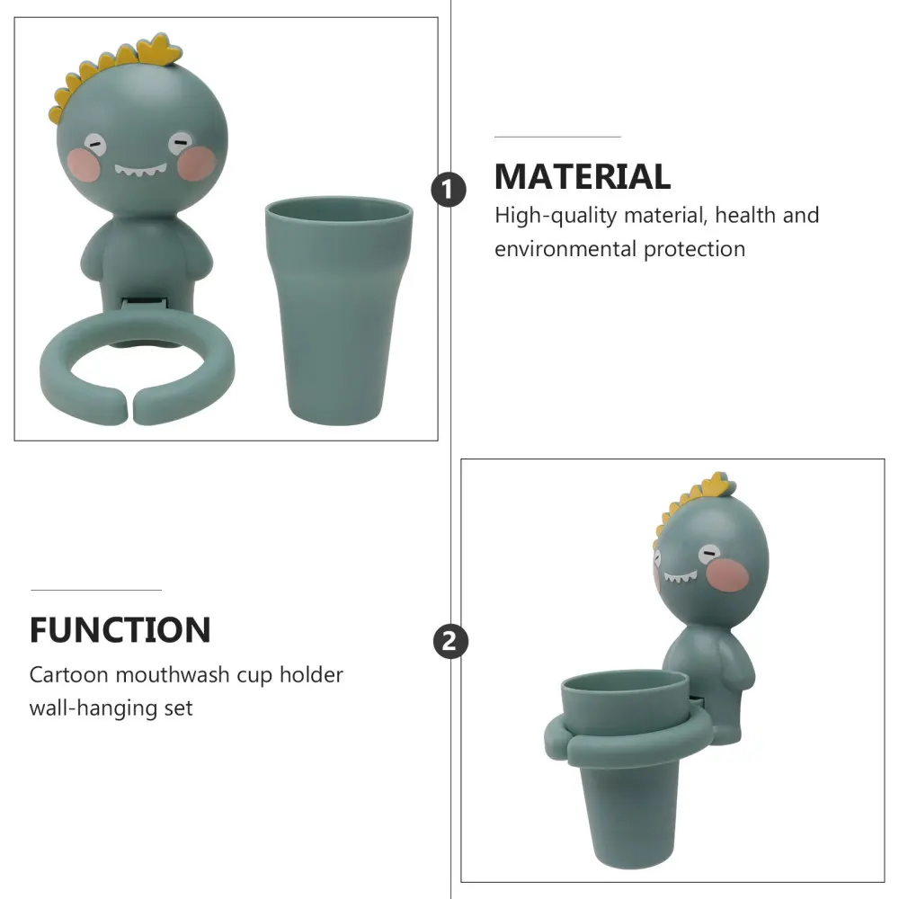

1Pc Cartoon Toothbrush Holder with Cup Wall-mounted Gargle Cup for Bathroom