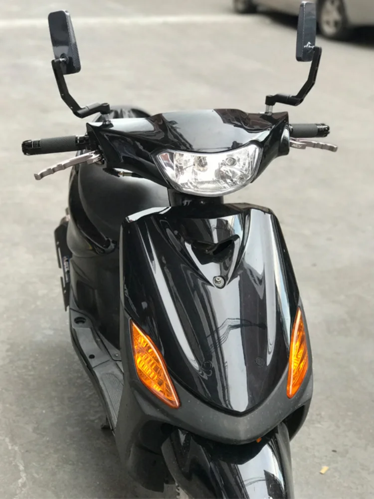 

Motorcycle Side Mirror Modified Rear View Mirror Aluminum Rod + Blue Glass + ABS Rear View Mirror Square Rearview Mirror