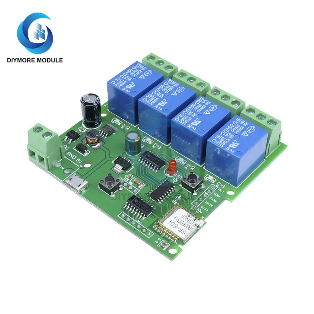 DC 5-32V 220V 4 Wifi реле канала модуль беспроводной пульт дистанционного управления