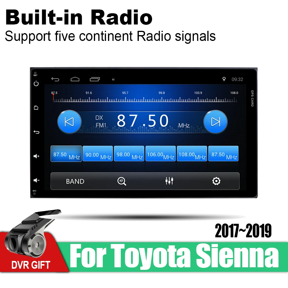 Для Toyota Sienna 2017 2018 2019 автомобильные аксессуары GPS Android навигация мультимедийный