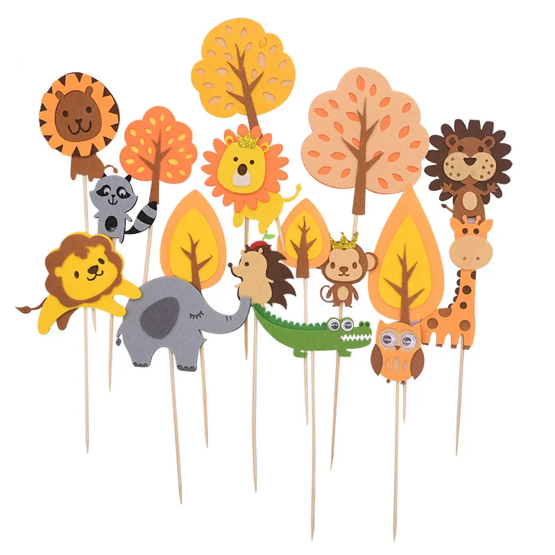 1 комплект милый торт с животными Topper Jungle вечерние жираф сова свадьба днем