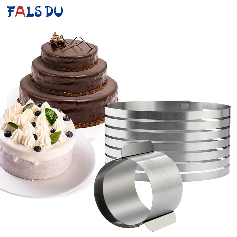 Adjustable Stainless Steel Ring Cake Layer Cut Baking Tool Round Square Shape Retractable Mold Bread Cake slicer Layered