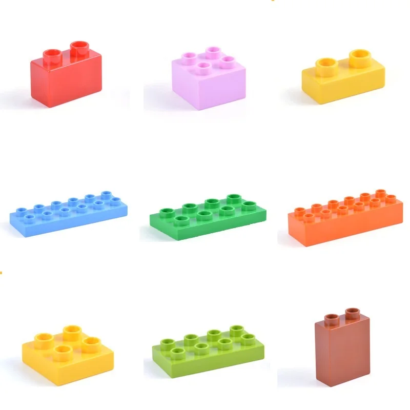 

Big Building Blocks Colorful Bulk Rectangle 8 12 16 Dots Bricks Assemble Accessories Compatible bricks Baseplates Children Toys