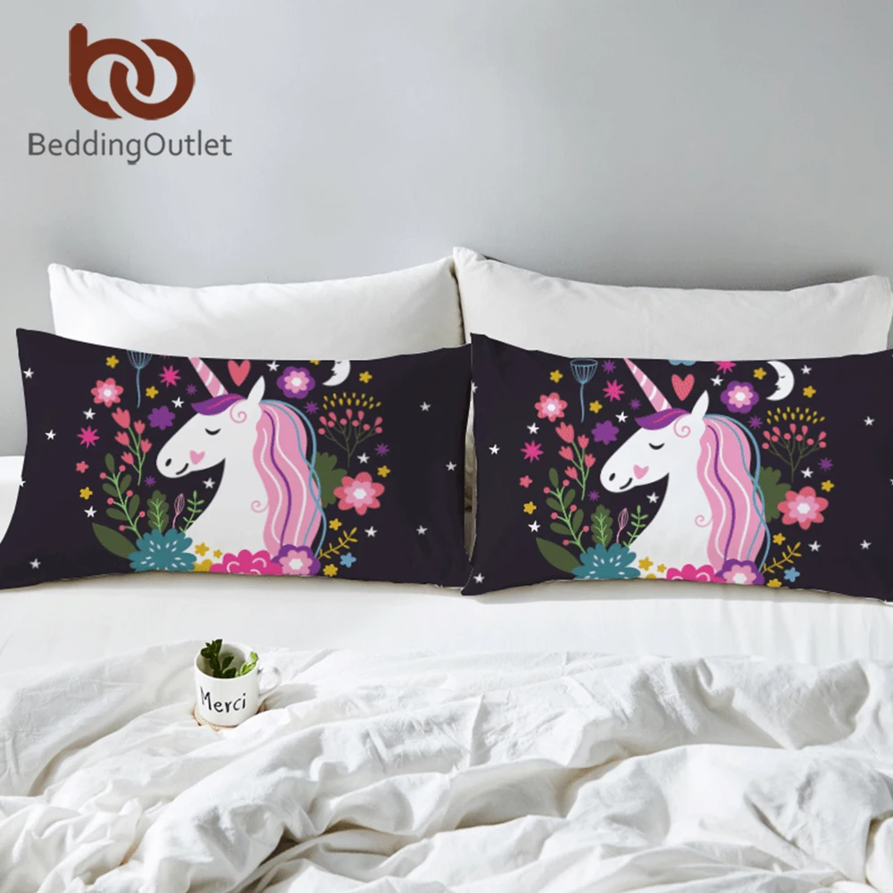 Наволочка с принтом единорога наволочка из микрофибры для мальчиков и девочек