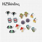 Серьги-гвоздики ручной работы с большим ртом из акрила и Серьги со вставками из эпоксидной смолы, новинка 2021