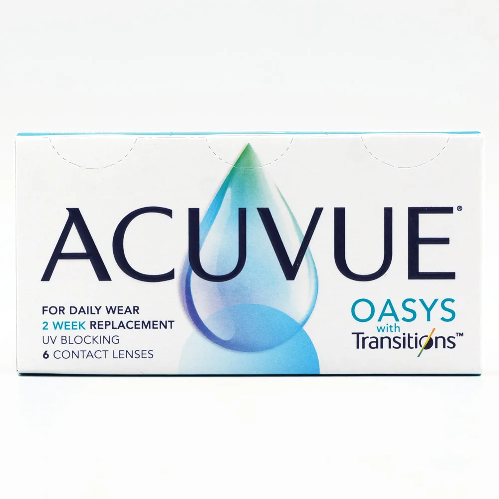 Оригинальные контактные линзы Acuvue Oasys with Transitions двухнедельные 6 шт