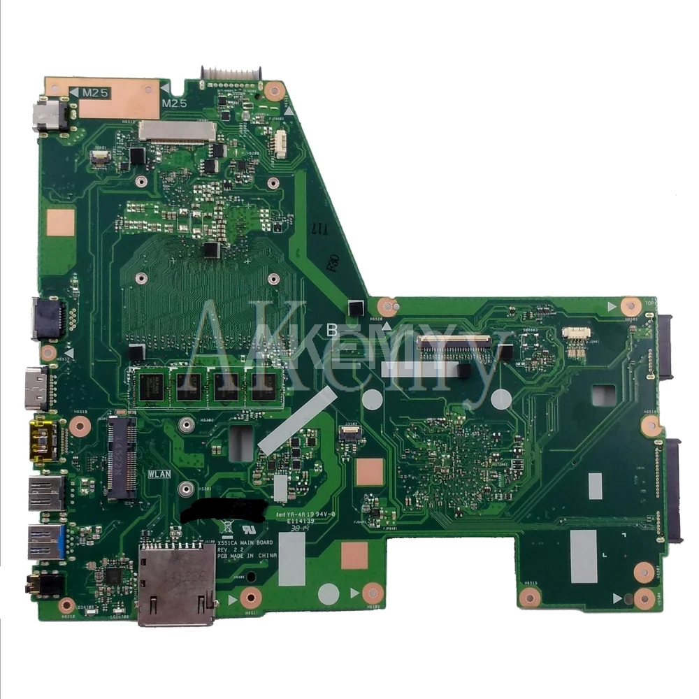 

Akemy X551CA motherboard For Asus X551CA Laptop motherboard X551CA mainboard REV2.2 1007u Test work 100%