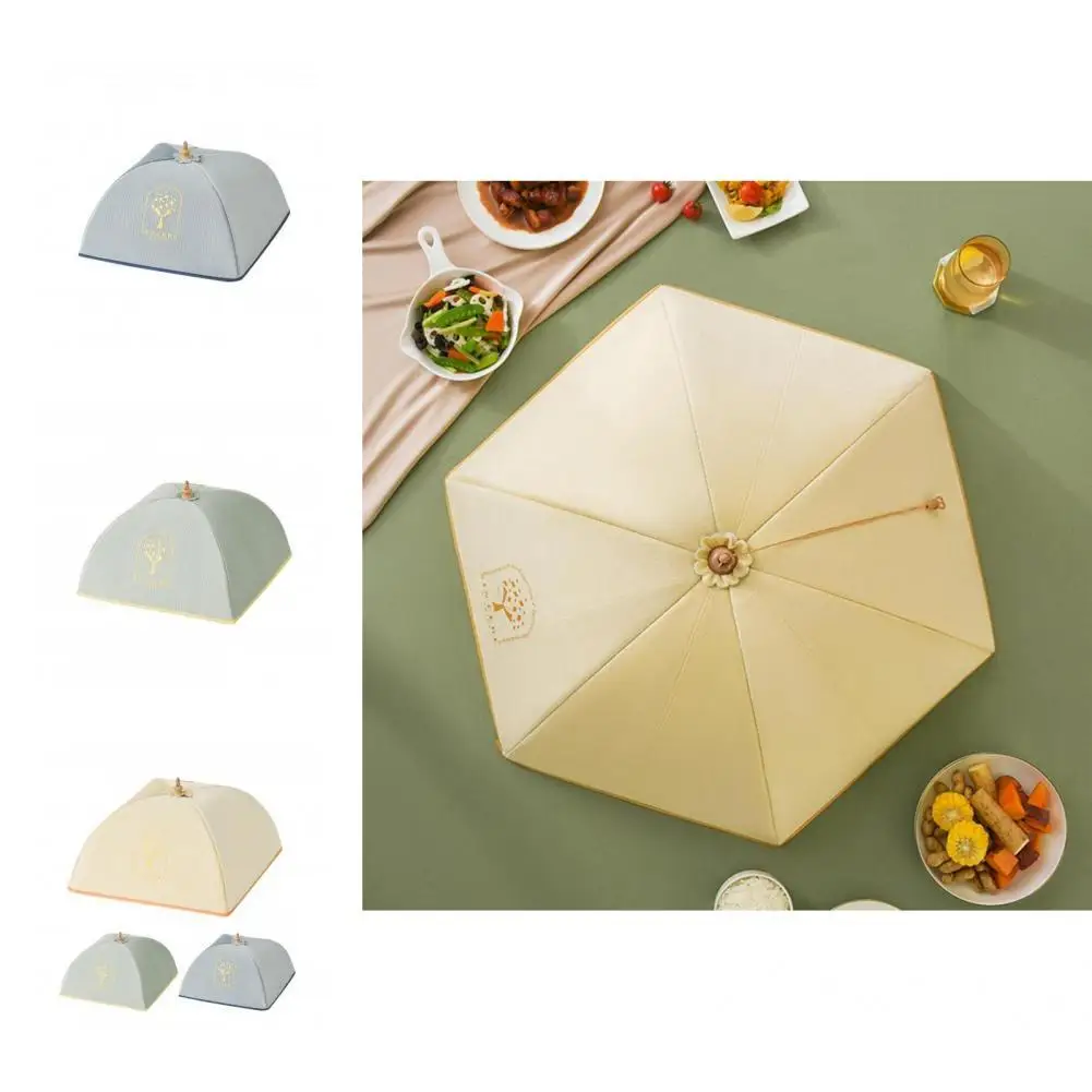 

3 Colors Excellent Folding Insulation Hot Food Leftover Cover Velvet Cloth Food Tent Space-saving for Dorm