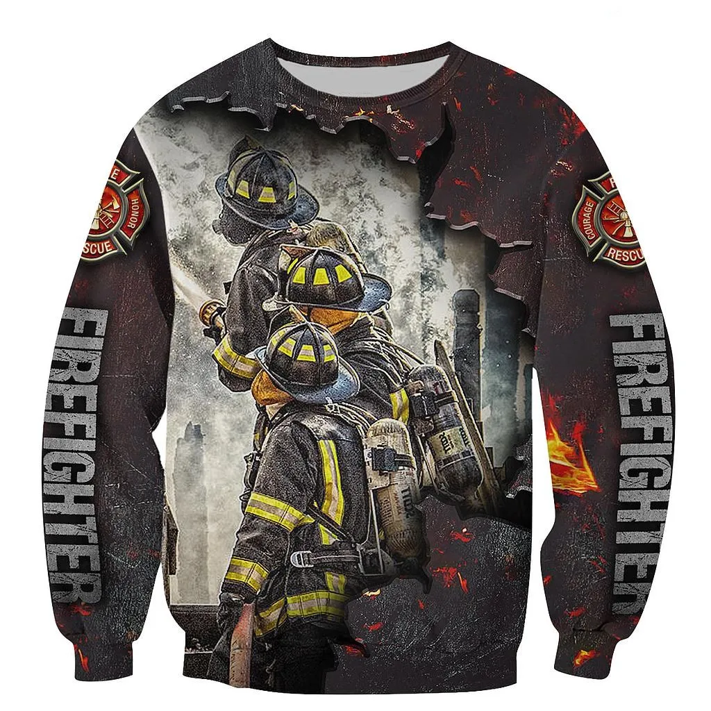 

Brave Fireman 3D All Over Printed Shirts Men and Women Fashion Casual Sweatshirt