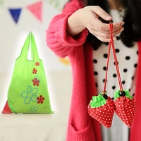 shopping bag flower printhome travel nylon recycle storage grocery foldable reusable eco handbag tote pouch 2 styles