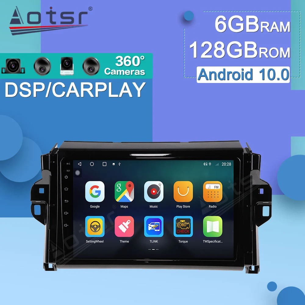 

2Din Stereo Android 10.0 Car Radio Player For Toyota Hilux 2015 2016 2017 2018 Multimedia Video GPS Navigation DVD Head Unit DSP