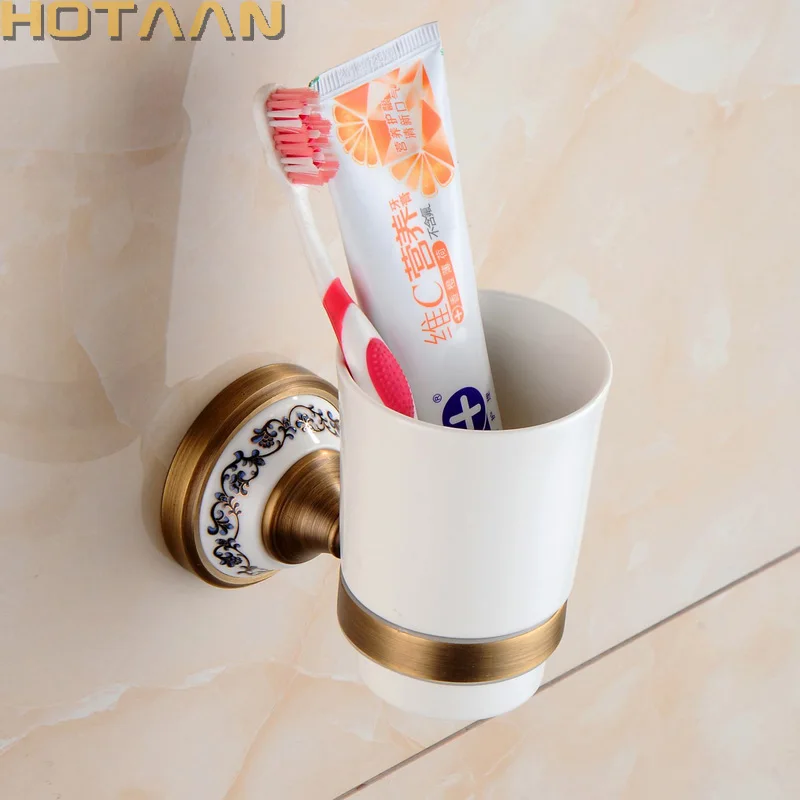 

Free shipping Fashion toothbrush holder,Pure copper Ceramic cup, Bathroom cup holder bathroom set-wholesale YT-11597