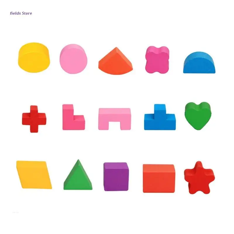 

Wooden Blocks Interactive Montessori Geometric Toy Stimulation Shape Matching Toy Early Learning Sorter Toy Gift for Kid