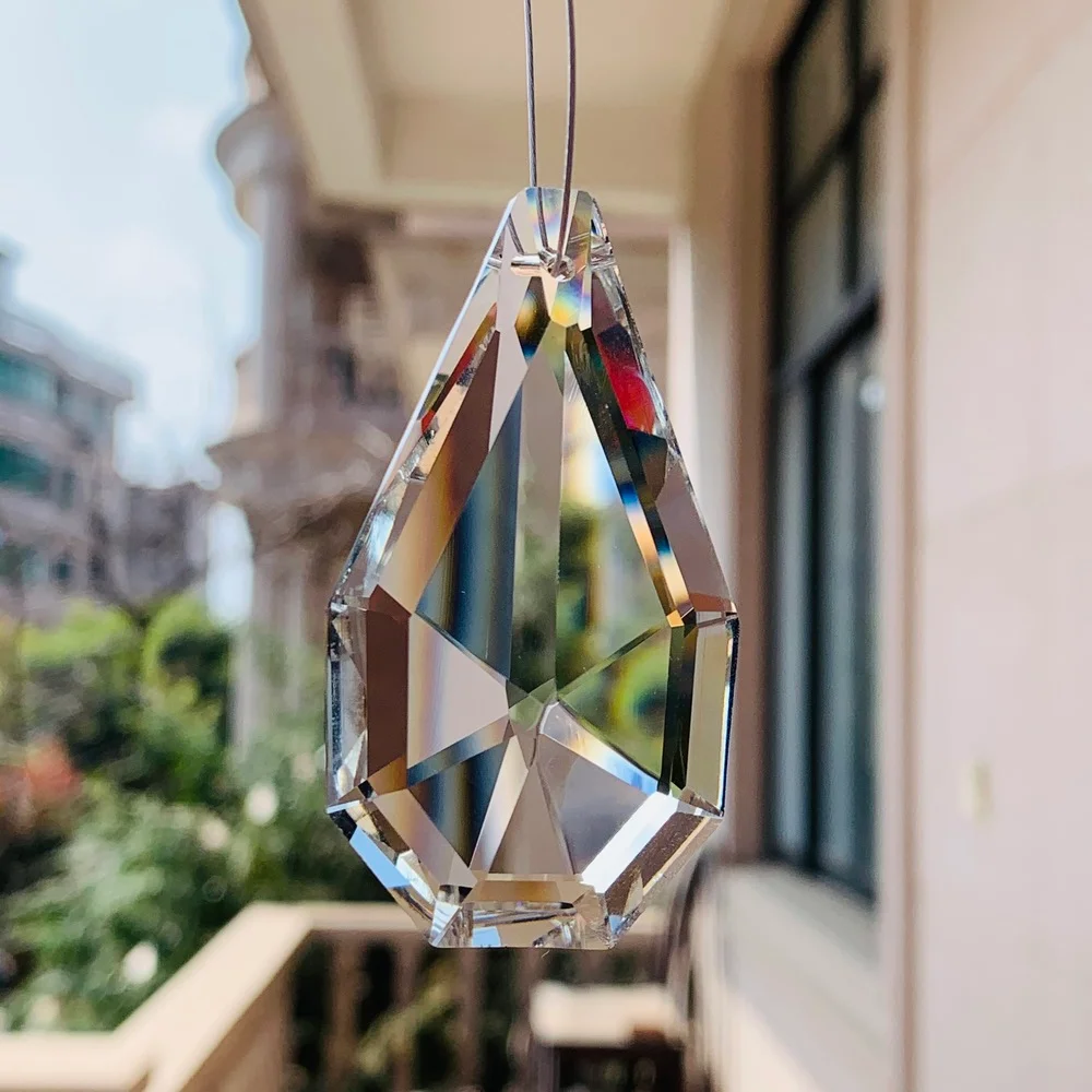 63mm Pear Crystals Pendants Prisms Clear Chandelier Suncatcher Faceted Lighting Part DIY Bead Curtain Hanging Wedding Home Decor | Лампы и