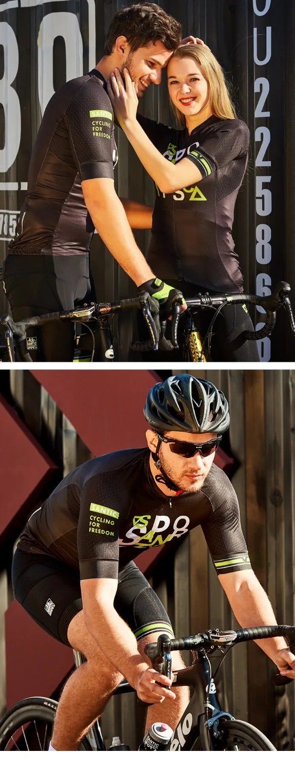 Santic 8 стиль мужской короткий рукав Велоспорт Джерси лето дышащий MTB дорожный велосипед Топ быстросохнущая Pro Спорт на открытом воздухе Футболка с рисунком "Верховая езда"