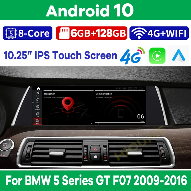 

Автомобильный мультимедийный плеер для BMW, мультимедийный плеер на Android 10, 10,25 дюймов, 8 ядер, 6 ГБ + 128 Гб, для BMW 5 Series GT F07 2009-2016, радио, GPS-навигаци...