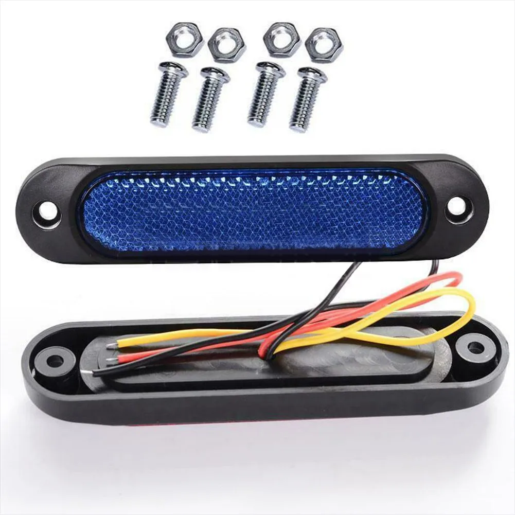 

12V-24V LED Side Marker Lamp Light 2pcs Abs Plastic Base Blue Waterproof